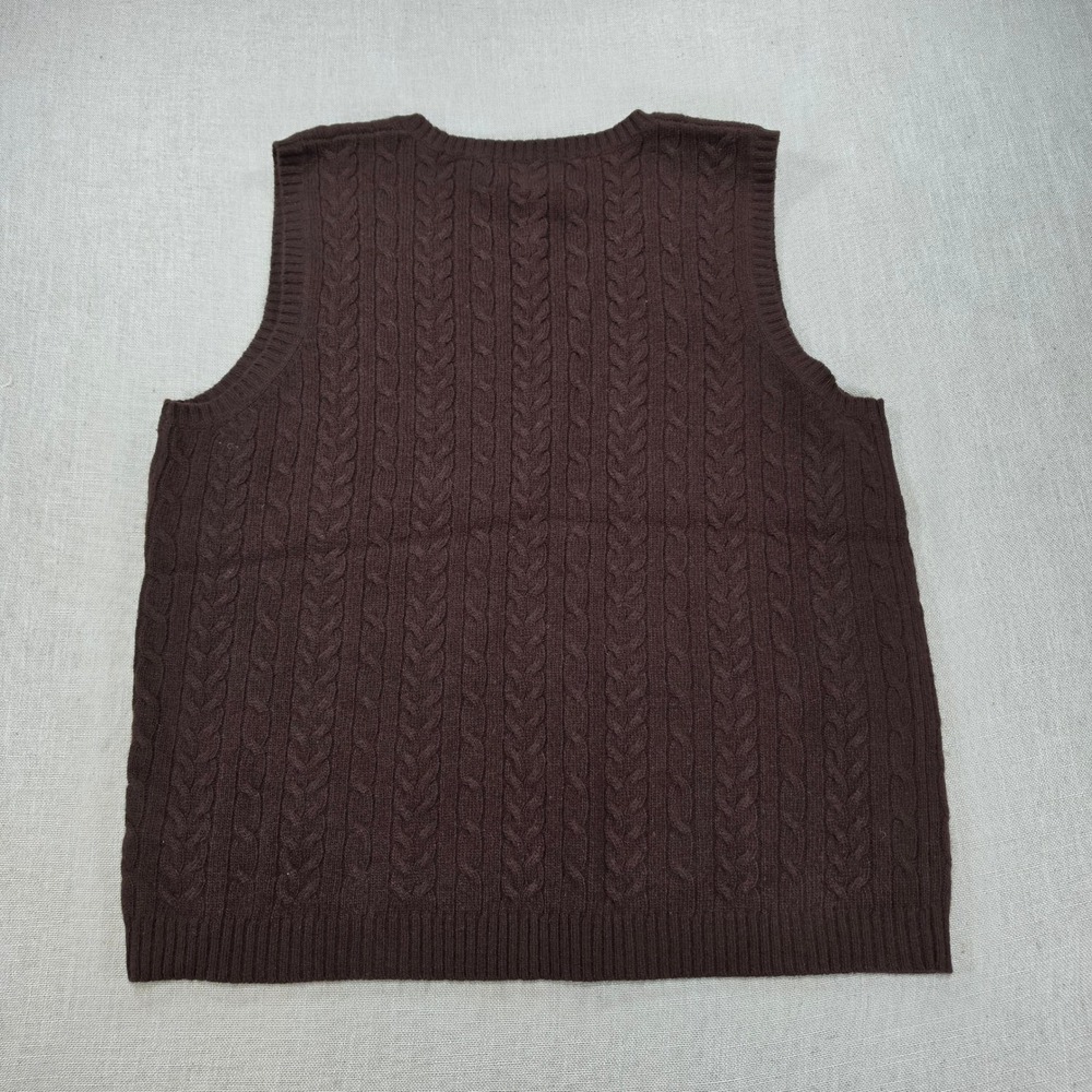 Lauren Ralph Lauren Sweater Vest Womens L Brown Excellent Merino Angora Cashmere - Picture 3 of 9